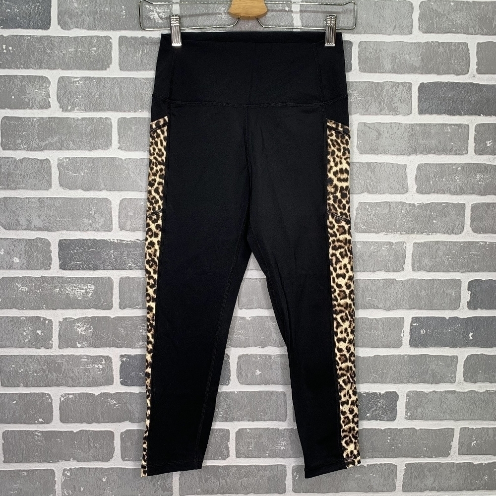 ZYIA Brilliant Leopard Pocket Black Legging Size 6-8